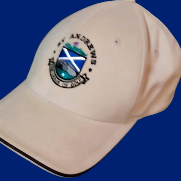 ⛳ST ANDREWS Adjustable Buckle Back, Embroidered Golf Cap,Beige,Black. - Picture 2 of 6
